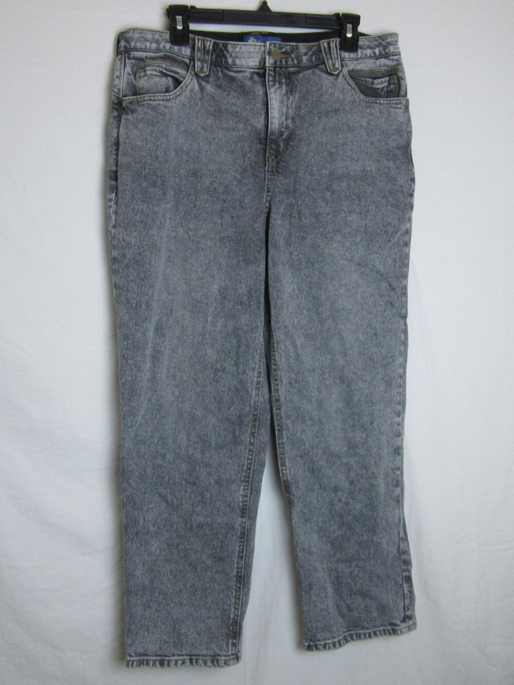 Democracy Jeans Straight Leg Gray Acid Wash "Ab" Solution Denim Womens 12